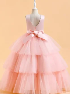 White Flower Girl Dresses Special Occasion Dresses Dark Green Tulle Sleeveless Jewel Neck Flower Girl Dresses