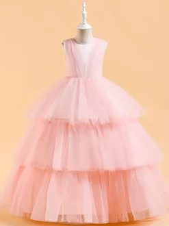 White Flower Girl Dresses Special Occasion Dresses Dark Green Tulle Sleeveless Jewel Neck Flower Girl Dresses