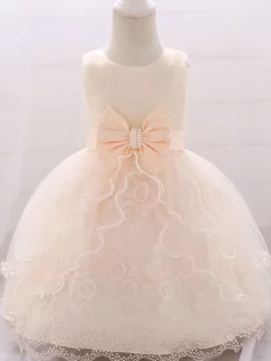 White Flower Girl Dresses Special Occasion Dresses Pink Lace Sleeveless Jewel Neck Flower Girl Dresses