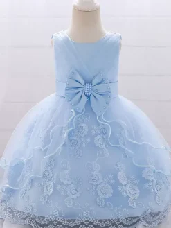 White Flower Girl Dresses Special Occasion Dresses Pink Lace Sleeveless Jewel Neck Flower Girl Dresses