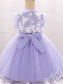 White Flower Girl Dresses Special Occasion Dresses Blue Lace Sleeveless Jewel Neck Flower Girl Dresses