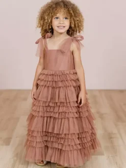 White Flower Girl Dresses Blush Pink Tulle Sleeveless Jewel Neck Flower Girl Dresses