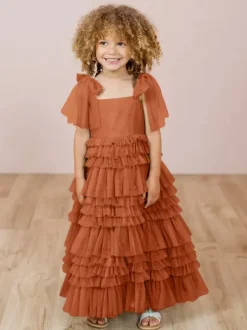 White Flower Girl Dresses Blush Pink Tulle Sleeveless Jewel Neck Flower Girl Dresses