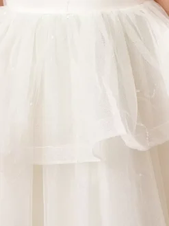 White Flower Girl Dresses Champagne Organza Sleeveless Jewel Neck Flower Girl Dresses