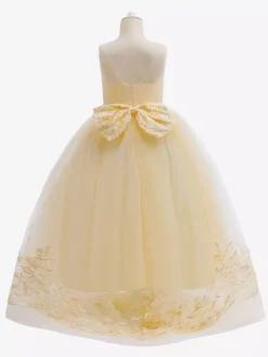 White Flower Girl Dresses Champagne Lace Sleeveless Jewel Neck Flower Girl Dresses