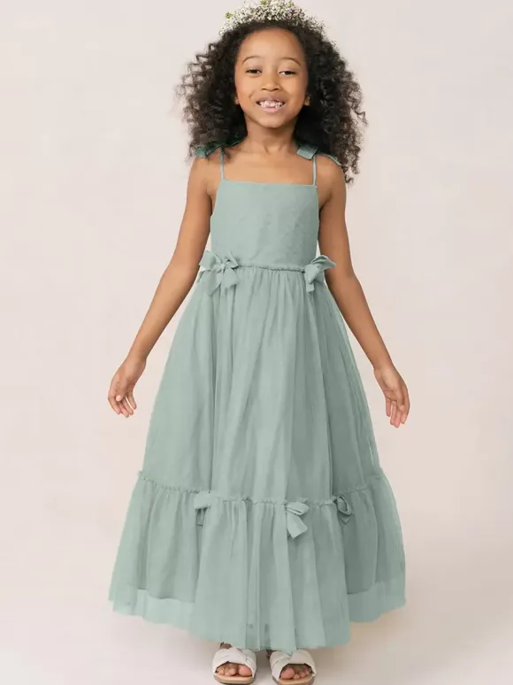 White Flower Girl Dresses Soft Pink Organza Sleeveless Jewel Neck Flower Girl Dresses