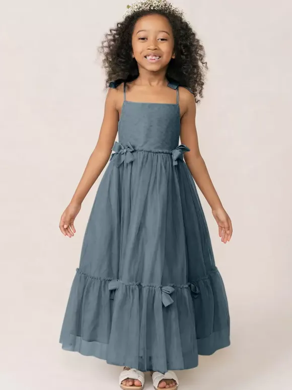 White Flower Girl Dresses Soft Pink Organza Sleeveless Jewel Neck Flower Girl Dresses