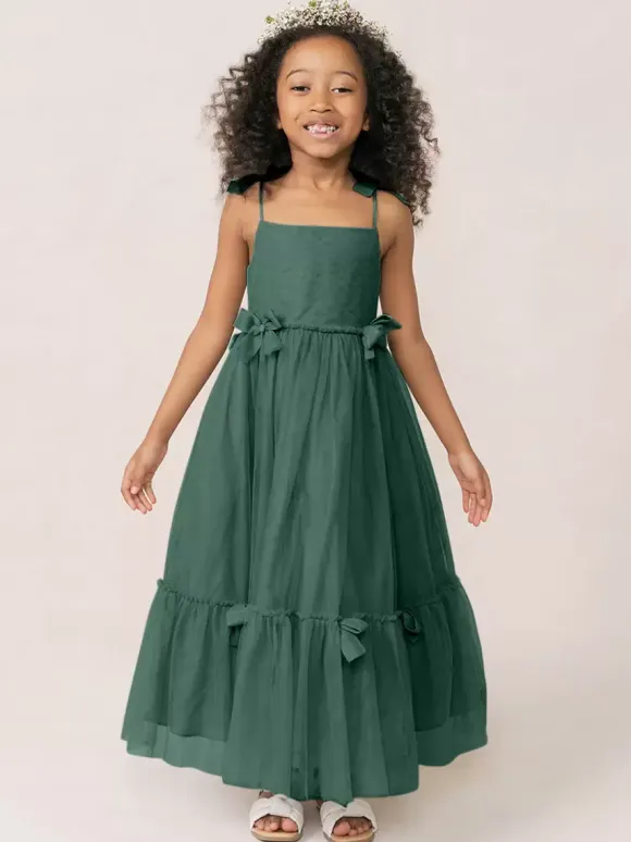 White Flower Girl Dresses Soft Pink Organza Sleeveless Jewel Neck Flower Girl Dresses