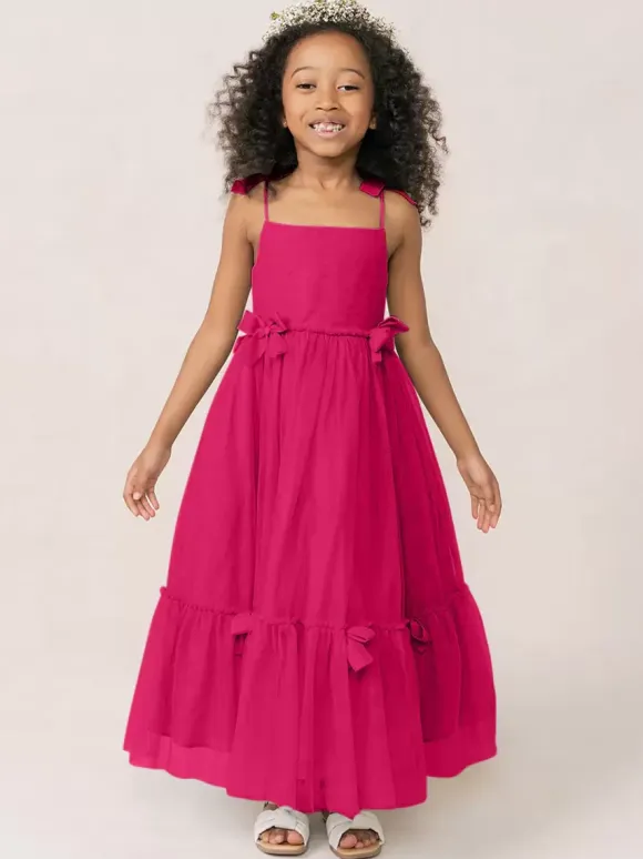 White Flower Girl Dresses Soft Pink Organza Sleeveless Jewel Neck Flower Girl Dresses