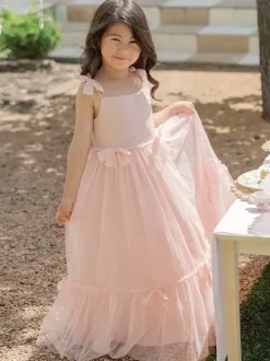 White Flower Girl Dresses Soft Pink Organza Sleeveless Jewel Neck Flower Girl Dresses
