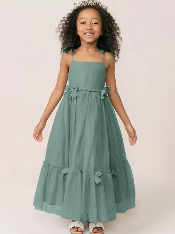 White Flower Girl Dresses Soft Pink Organza Sleeveless Jewel Neck Flower Girl Dresses