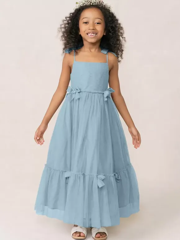 White Flower Girl Dresses Soft Pink Organza Sleeveless Jewel Neck Flower Girl Dresses