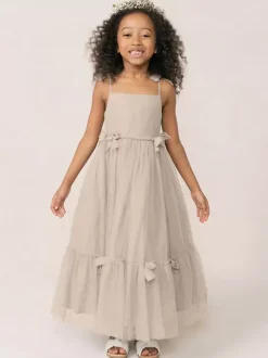 White Flower Girl Dresses Soft Pink Organza Sleeveless Jewel Neck Flower Girl Dresses