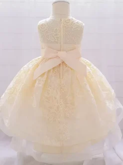 White Flower Girl Dresses Special Occasion Dresses Pink Lace Sleeveless Jewel Neck Flower Girl Dresses