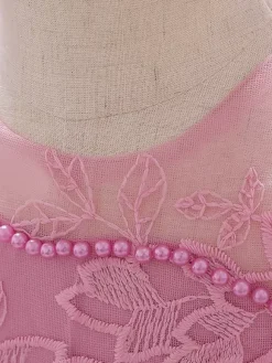 White Flower Girl Dresses Special Occasion Dresses Pink Lace Sleeveless Jewel Neck Flower Girl Dresses