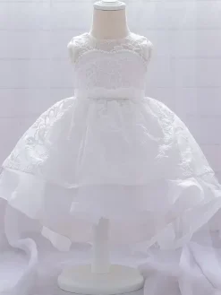White Flower Girl Dresses Special Occasion Dresses Pink Lace Sleeveless Jewel Neck Flower Girl Dresses