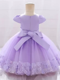 White Flower Girl Dresses Special Occasion Dresses Burgundy Lace Short Sleeves Jewel Neck Flower Girl Dresses