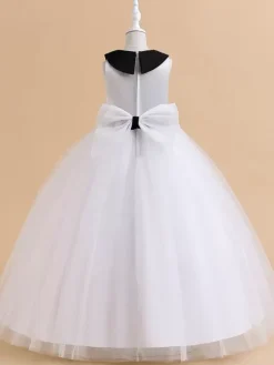 White Flower Girl Dresses Special Occasion Dresses White Tulle Sleeveless Jewel Neck Flower Girl Dresses