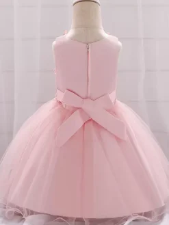 White Flower Girl Dresses Special Occasion Dresses Cameo Pink Lace Sleeveless Jewel Neck Flower Girl Dresses