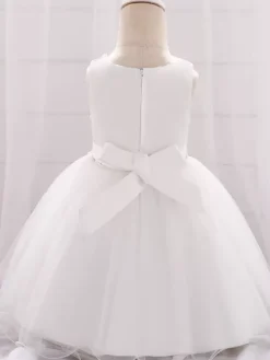 White Flower Girl Dresses Special Occasion Dresses Cameo Pink Lace Sleeveless Jewel Neck Flower Girl Dresses