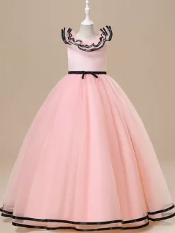 White Flower Girl Dresses Special Occasion Dresses White Tulle Sleeveless Jewel Neck Flower Girl Dresses
