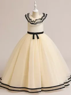 White Flower Girl Dresses Special Occasion Dresses White Tulle Sleeveless Jewel Neck Flower Girl Dresses