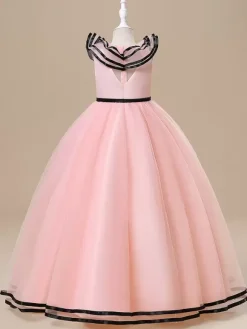 White Flower Girl Dresses Special Occasion Dresses White Tulle Sleeveless Jewel Neck Flower Girl Dresses