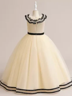 White Flower Girl Dresses Special Occasion Dresses White Tulle Sleeveless Jewel Neck Flower Girl Dresses
