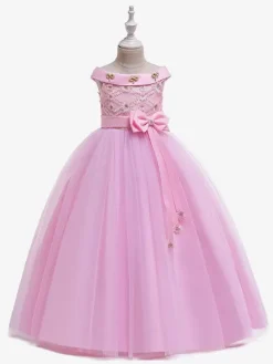 White Flower Girl Dresses Special Occasion Dresses White Tulle Sleeveless Bateau Neck Flower Girl Dresses