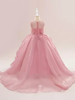 White Flower Girl Dresses Special Occasion Dresses White Tulle Sleeveless Jewel Neck Flower Girl Dresses