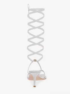 White High Heel Sandals Flip Flop Lace Up Party Prom Shoes