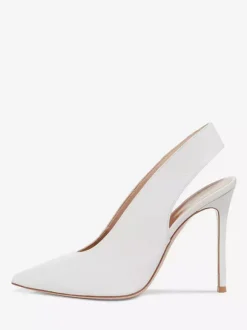 White High Heels Women's Pointed Toe Slingback Pumps