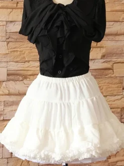 White Lolita Petticoat Tiered Chic Lace Polyester Petticoat