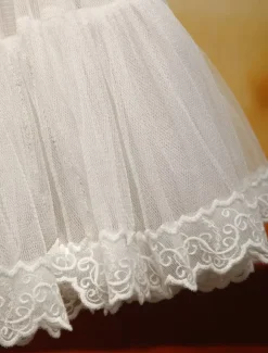 White Organza Lolita Petticoat Embroidery Trim