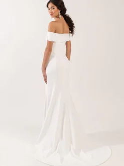 White Simple Mermaid Causal Wedding Dress Bateau Neck Sleeveless Backless Satin Fabric Long Bridal Gowns Free Customization
