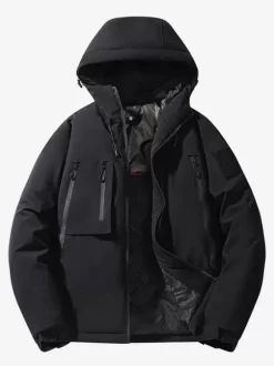 Winter Graphene Cotton Coat Men's Hooded Casual Loose Warm Cotton Coat