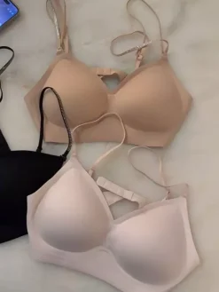 Wireless Seamless Bra With Rhinestone Straps Comfort Push-Up Bralette