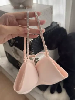 Wireless Seamless Bra With Rhinestone Straps Comfort Push-Up Bralette