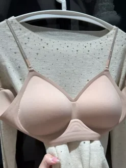 Wireless Seamless Bra With Rhinestone Straps Comfort Push-Up Bralette