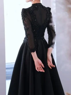 With Cocktail Dress Beautiful A-Line Floor-Length Jewel Neck