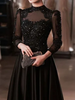 With Cocktail Dress Beautiful A-Line Floor-Length Jewel Neck