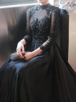 With Cocktail Dress Beautiful A-Line Floor-Length Jewel Neck