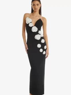 With Cocktail Dress Modern Ankle-Length Ball Gown V-Neck Flowers Polyester