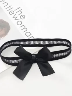 Woman Dating Black Bow Garters