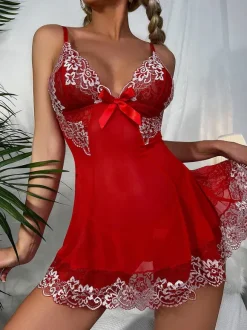 Women Babydoll Red Sexy Hot Lingerie