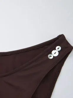 Women Bikini Swimsuit Coffee Brown Sequins Summer Sexy Swimwear