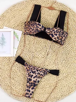 Women Bikini Swimsuit Leopard Summer Beach Bathing Suits
