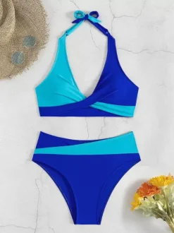 Women Bikini Swimsuit Pink Lace Up Summer Sexy Swimwear