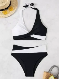 Women Bikini Swimsuit Pink Lace Up Summer Sexy Swimwear
