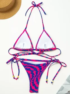 Women Bikini Swimsuit Royal Purple Low Rise Waist Summer Beach Swimming Suits